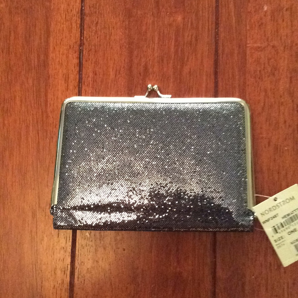 Nordstrom Evening Silver Glitter Wallet / Clutch